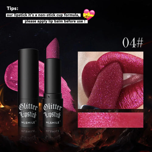  Glitter Lipstick Waterproof Long Lasting Metallic cashymart