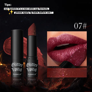  Glitter Lipstick Waterproof Long Lasting Metallic cashymart