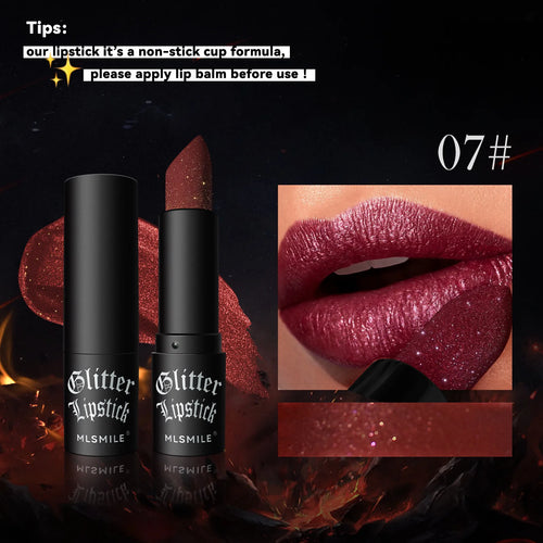  Glitter Lipstick Waterproof Long Lasting Metallic cashymart