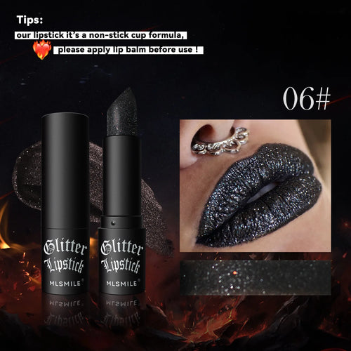 Glitter Lipstick Waterproof Long Lasting Metallic cashymart