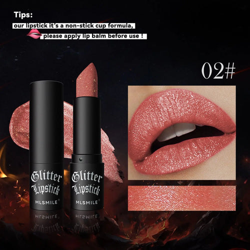  Glitter Lipstick Waterproof Long Lasting Metallic cashymart