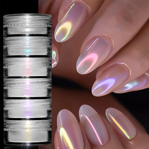  Glitter Mirror Dust Nail Powder Set 6 Box cashymart