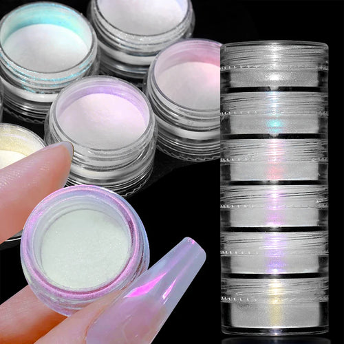  Glitter Mirror Dust Nail Powder Set 6 Box cashymart