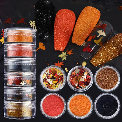  Glitter Mirror Dust Nail Powder Set 6 Box cashymart