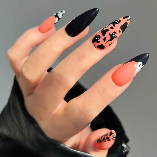  Glittery Skull & Heart Halloween Nail Art cashymart