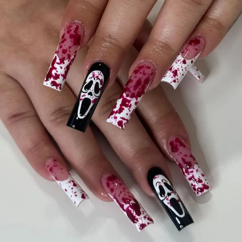  Glittery Skull & Heart Halloween Nail Art cashymart