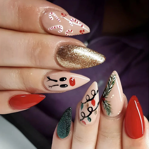  Glittery Skull & Heart Halloween Nail Art cashymart
