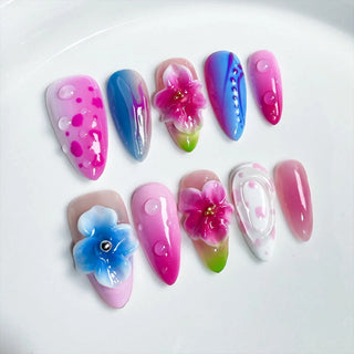  Glossy Almond French Press On Nails Set cashymart