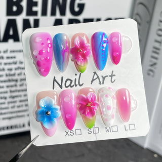  Glossy Almond French Press On Nails Set cashymart