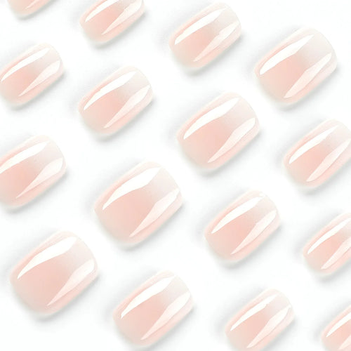  Glossy Press On Nails Set Short Oval Gradient cashymart