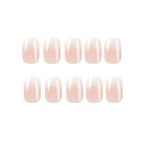  Glossy Press On Nails Set Short Oval Gradient cashymart
