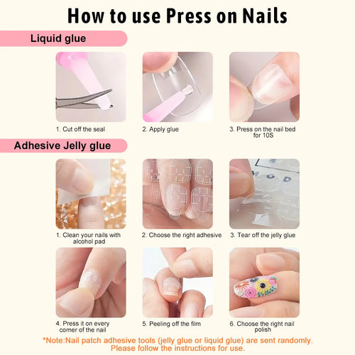  Glossy Press On Nails Set Short Oval Gradient cashymart