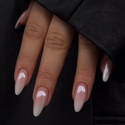  Glossy Press On Nails Set Short Oval Gradient cashymart
