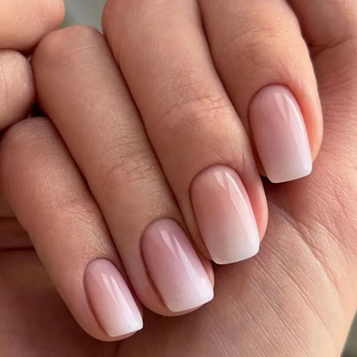  Glossy Press On Nails Set Short Oval Gradient cashymart