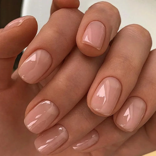  Glossy Press On Nails Set Short Oval Gradient cashymart