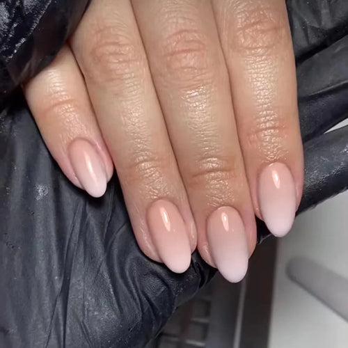  Glossy Press On Nails Set Short Oval Gradient cashymart