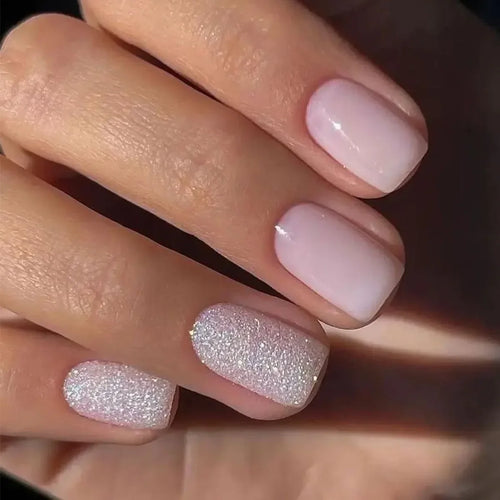  Glossy Press On Nails Set Short Oval Gradient cashymart