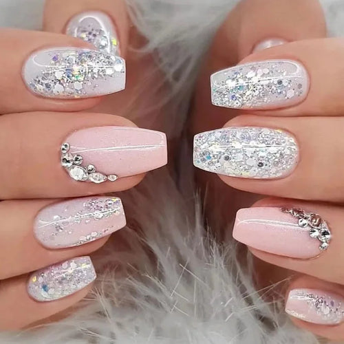  Glossy Press On Nails Set Short Oval Gradient cashymart