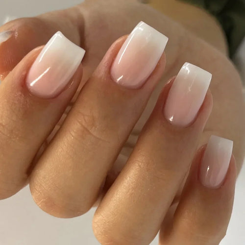  Glossy Press On Nails Set Short Oval Gradient cashymart