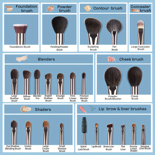  Goat Hair Makeup Brush Set cashymart