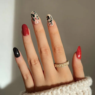  Gold Powder Christmas Fake Nails cashymart