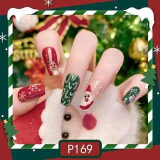  Gold Powder Christmas Fake Nails cashymart