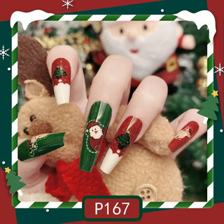  Gold Powder Christmas Fake Nails cashymart