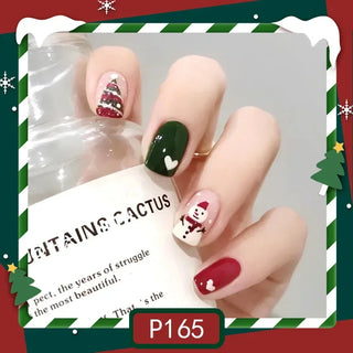  Gold Powder Christmas Fake Nails cashymart