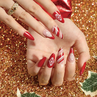  Gold Powder Christmas Fake Nails cashymart
