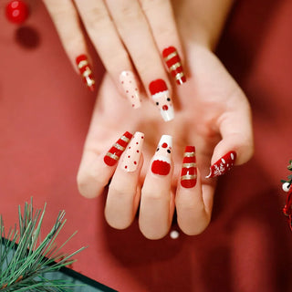  Gold Powder Christmas Fake Nails cashymart