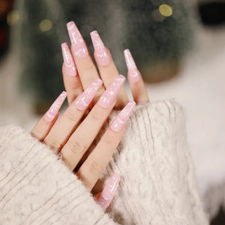  Gold Powder Christmas Fake Nails cashymart