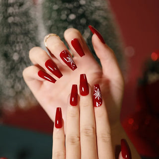 Gold Powder Christmas Fake Nails cashymart