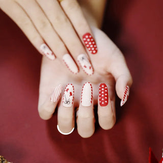  Gold Powder Christmas Fake Nails cashymart