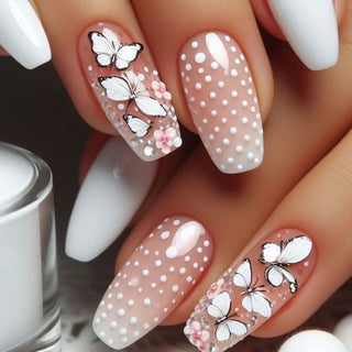  Golden Stripe Press On Nails Set 24pcs cashymart