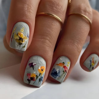  Golden Stripe Press On Nails Set 24pcs cashymart
