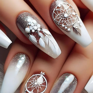  Golden Stripe Press On Nails Set 24pcs cashymart