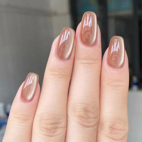  Gradient White Fake Nail Short Square Ballet Simple False Nails cashymart