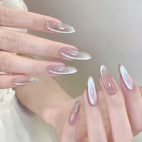  Green Cat's Eye Glitter Press-On Nails cashymart