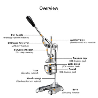  Stainless Steel Manual Citrus Fruit Juicer cashymart