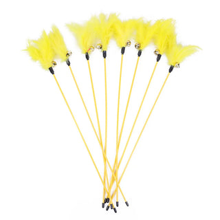  5PCS Interactive Cat Teaser Wands with Bells & Feathers - Random Colors! cashymart