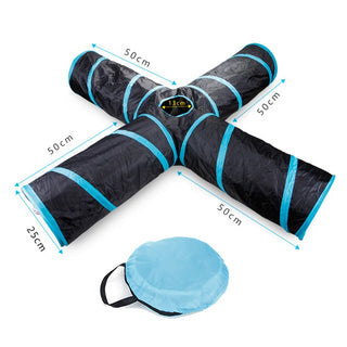  Interactive Foldable Cat Tunnel with 5/4/3 Holes for Fun Playtime cashymart