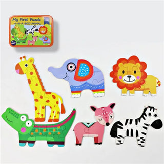  Wooden Cartoon 3D Animals Puzzle cashymart