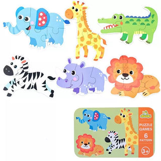  Wooden Cartoon 3D Animals Puzzle cashymart