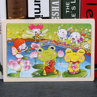  Wooden Cartoon Animal Puzzle Toy cashymart