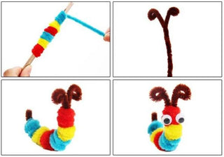  Kids Craft Set: Colorful Pompom Toy cashymart