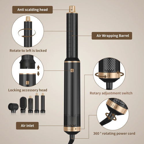  Hair Dryer 5 in 1 Electric Comb cashymart