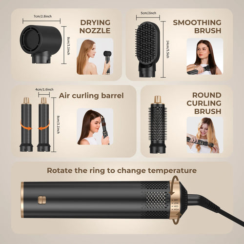  Hair Dryer 5 in 1 Electric Comb cashymart