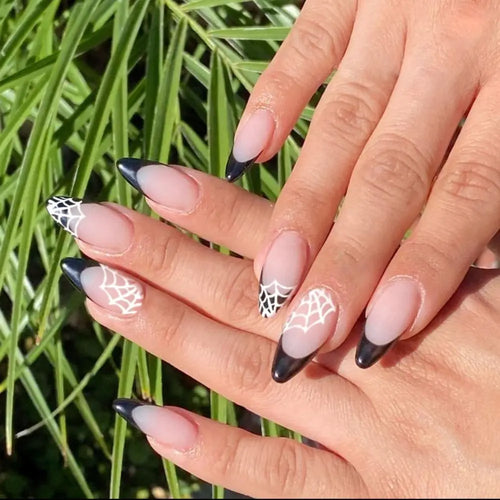  Halloween Bat & Spider Web Press-On Nails cashymart