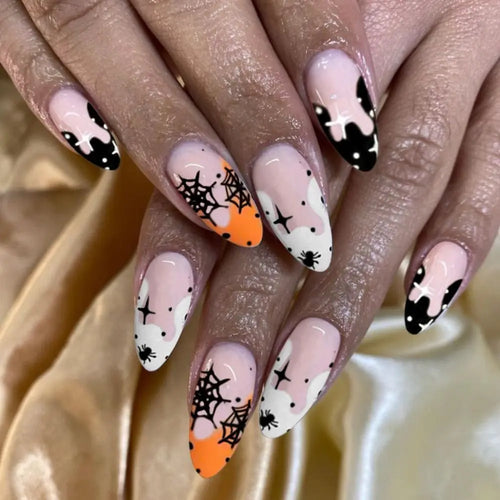  Halloween Bat & Spider Web Press-On Nails cashymart