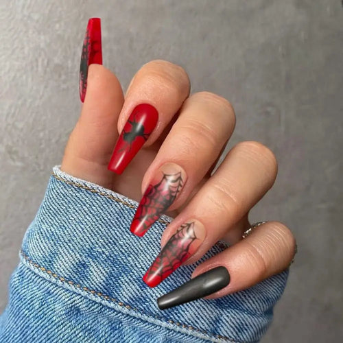  Halloween Bat & Spider Web Press-On Nails cashymart